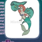 Little Mermaid Ariel threatened by Ursula's evil eels embroidery designs - Instant Download