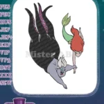 Disney's Ursula sea witch and Ariel mermaid fantasy embroidery designs - Instant Download