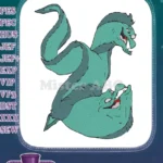 Two Intertwined Green Moray Eel Ocean Embroidery Designs - Instant Download