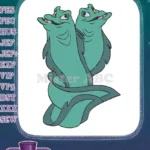 Flotsam Jetsam Ursula's evil eels embroidery designs - Instant Download