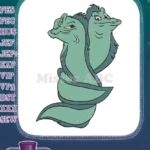 Flotsam and Jetsam Disney villain eels embroidery designs - Instant Download