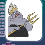 Ursula Sea Witch with Golden Trident Disney Villain Embroidery Designs - Instant Download