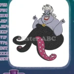 Evil Ursula Sea Witch Octopus Character Embroidery Designs - Instant Download