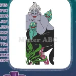 Ursula Flotsam Jetsam Sea Witch Villain Little Mermaid Embroidery Designs - Instant Download