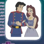 Romantic Prince and Princess Couple Classic Fairy Tale Embroidery Designs - Instant Download