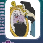 Enchanting Ariel Vanessa Ursula Mirror Reflection Disney embroidery designs - Instant Download