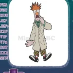 Beaker Muppet Scientist Surprised Orange Hair Embroidery Designs - Instant Download