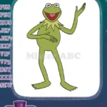 Classic Kermit the Frog happy green Muppet cartoon embroidery designs - Instant Download