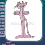 Classic Pink Panther cartoon character embroidery designs for fans - Instant Download