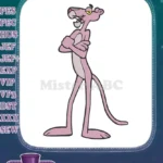 Classic Pink Panther standing arms crossed cartoon embroidery designs - Instant Download