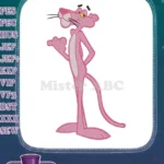Classic Pink Panther cartoon character standing embroidery designs - Instant Download