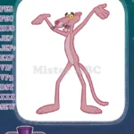 Pink Panther Classic Cartoon Character Waving Arms Embroidery Designs - Instant Download