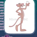 Classic Pink Panther confident pointing pose embroidery designs - Instant Download