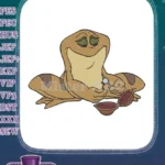 Charming frog prince proposing with engagement ring embroidery designs - Instant Download