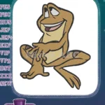 Happy Smiling Brown Frog Cartoon Embroidery Designs - Instant Download