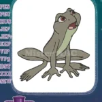 Happy Cartoon Frog Looking Up Embroidery Designs - Instant Download