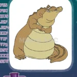 Chunky Brown Cartoon Alligator Character Embroidery Designs - Instant Download