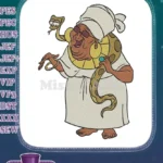 Mystical fortune teller woman with snake and jewelry embroidery designs - Instant Download