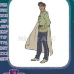 Smiling Fairytale Prince Charming in Regal Attire Embroidery Designs - Instant Download