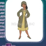 Charming Princess Tiana work outfit Disney embroidery designs - Instant Download