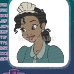 Smiling Princess Tiana Waitress Uniform Disney Character Embroidery Designs - Instant Download