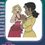 Disney Princess Tiana Charlotte Golden Locket Friendship Embroidery Designs - Instant Download