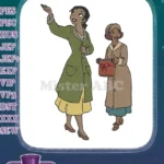 Tiana and Mama Eudora elegant embroidery designs with gift box - Instant Download