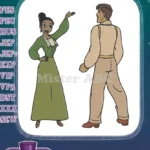 Princess Tiana and Prince Naveen classic fairytale embroidery designs - Instant Download