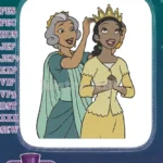 Crowning a joyful princess with golden crown elegant embroidery designs - Instant Download