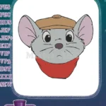 Classic cartoon mouse Bernard with cap and scarf embroidery designs - Instant Download