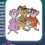 Cute cartoon mice detective and friends adventure embroidery designs - Instant Download