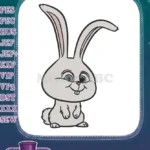 Cute Snowball white bunny rabbit Secret Life Pets embroidery designs - Instant Download