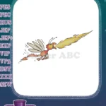 Cartoon fire-breathing dragon bug embroidery designs for fantasy projects - Instant Download