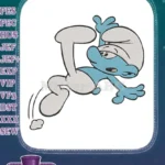 Running Smurf Cartoon Character Dynamic Pose Embroidery Designs - Instant Download