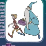 Merlin and Arthur Running Fantasy Magic Embroidery Designs - Instant Download