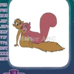 Cute cartoon squirrels in loving embrace embroidery designs - Instant Download
