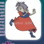 Cackling Old Witch Cartoon Character Embroidery Designs - Instant Download