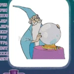 Wise Wizard with Crystal Ball Magic Embroidery Designs - Instant Download