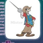 Swashbuckling Mouse Musketeer Character Embroidery Designs for Adventure - Instant Download