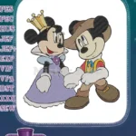 Minnie Princess Mickey Musketeer Disney Couple Embroidery Designs - Instant Download