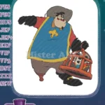 Pete the Musketeer capturing Mickey Mouse in a cage embroidery designs - Instant Download