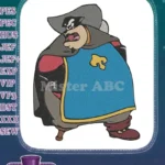 Classic Cartoon Plump Pirate Captain Yelling Face Embroidery Designs - Instant Download