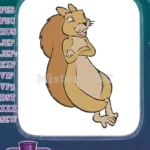 Happy cartoon squirrel with crossed arms embroidery designs - Instant Download
