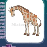 Cute Cartoon Giraffe Safari Animal Embroidery Designs for Kids - Instant Download