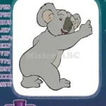 Happy cartoon koala pointing thumbs up embroidery designs - Instant Download