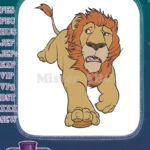 Scared cartoon African lion running machine embroidery designs - Instant Download