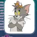 Tom and Jerry cartoon embroidery designs featuring mischievous cat and mouse - Instant Download