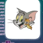 Funny Tom and Jerry cartoon cat and mouse embroidery designs - Instant Download
