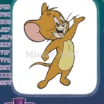 Happy Jerry mouse cartoon character embroidery designs for fans - Instant Download