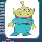 Cute Green Three-Eyed Alien Toy Story Embroidery Designs - Instant Download